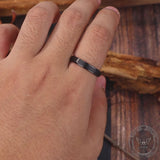 Minimalist Black Color Titanium Band Ring