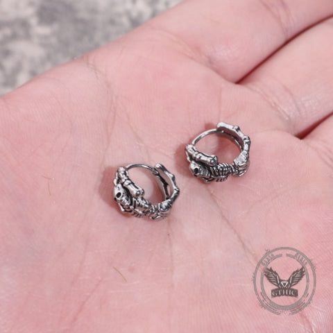 Punk Street Scorpion Stainless Steel Skull Hoop Earrings