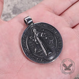 Vintage St. Benedict Medal Stainless Steel Pendant