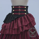 Gothic High-Waisted Tiered Ruffle Pirate Skirt