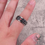 Punk Gem Six-Word Mantra Stainless Steel Spinner Ring