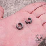 Dragon Scale Viking Runes Stainless Steel Stud Earrings