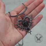 Gothic Thorn Double Heart Alloy Pendant