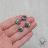 Viking Runes Octagon Stainless Steel Stud Earrings | Gthic.com