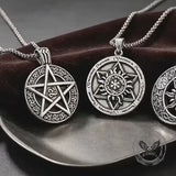 Punk Devil Eye Sun Moon Stainless Steel Pendant