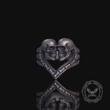 Till Death Do Us Part Skull Heart Sterling Silver Ring