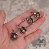 Pendientes de aro de acero inoxidable con alas de ángel