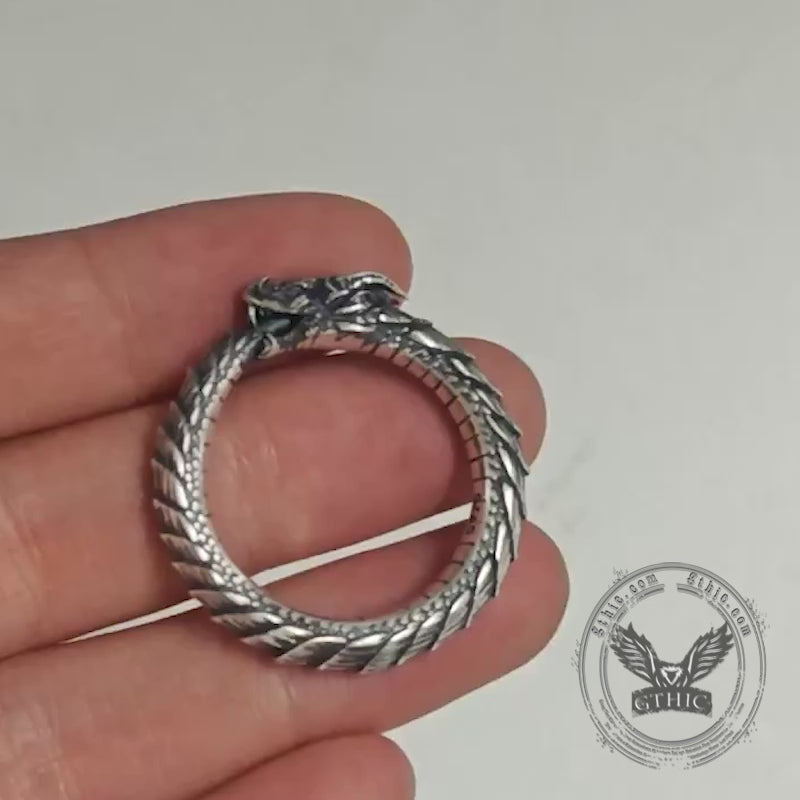 Punk Ouroboros Snake Sterling Silver Ring