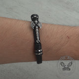 Celtic Knot Axe Stainless Steel Leather Bracelet