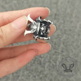 Samurai Mask Warrior Helmet Sterling Silver Ring