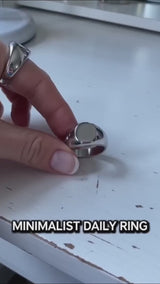 Minimalist Signet Stainless Steel Rounded Ring