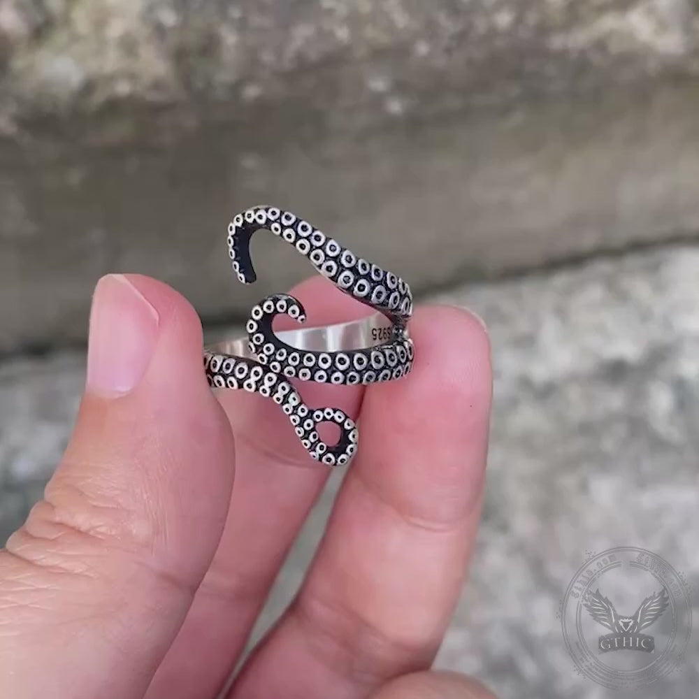 Octopus Arms Sterling Silver Ring