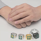 Viking Celtic Knot Gem Cross Stainless Steel Nordic Ring