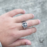 Polished Cross Stainless Steel Christian Ring