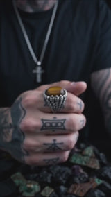 Vintage Dragon Claw Stainless Steel Turquoise Ring