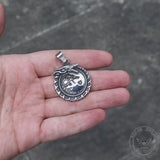 Ouroboros Skoll and Hati Wolf Stainless Steel Pendant