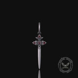 Gothic Sword Gem Sterling Silver Earrings