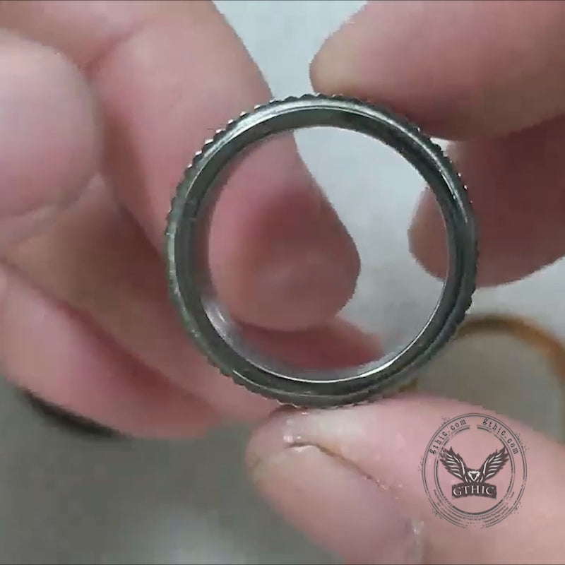 Personalized Twill Stainless Steel Spinner Ring