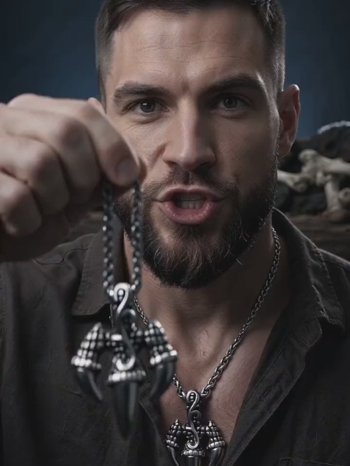 Punk Trident Eagle Claw Stainless Steel Pendant
