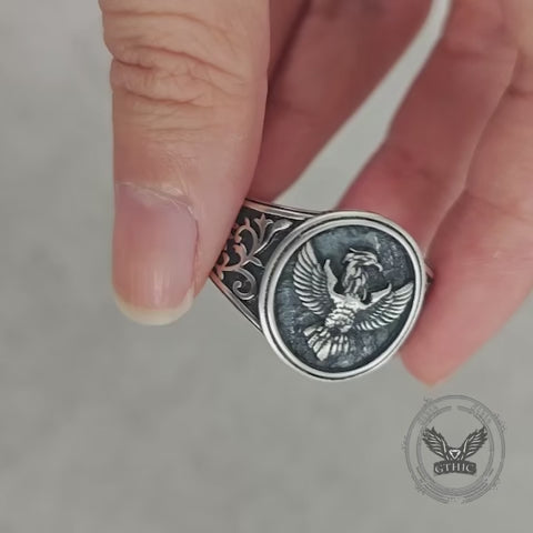 Phoenix Vine Pattern Sterling Silver Ring