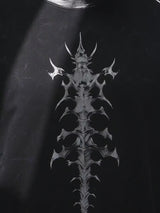 American Vintage-Style Skeletal Spine Print T-shirt