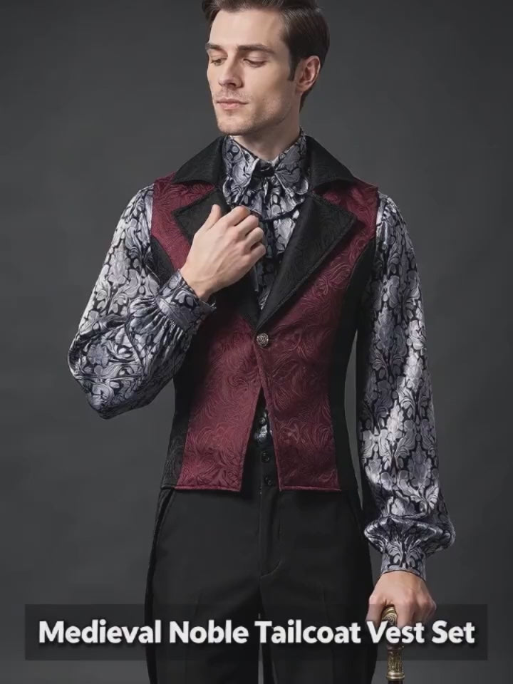 Medieval Noble Tailcoat Vest Cosplay Costume Set