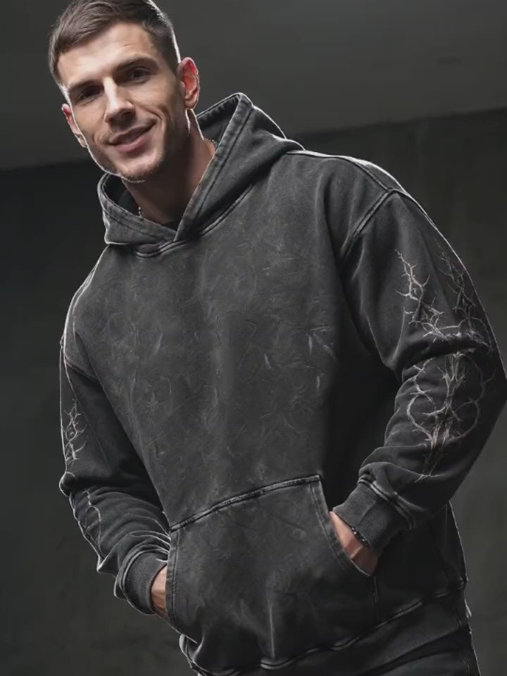 Eternal Fate Winged Cross Vintage Washed Hoodie