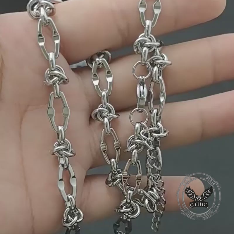 Hip Hop Barbed Wire Link Stainless Steel Necklace