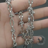 Hip Hop Barbed Wire Link Stainless Steel Necklace