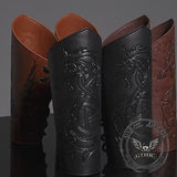Medieval Retro Dragon Embossed PU Leather Bracers