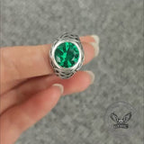 Vintage Celtic Knot Gemstone Sterling Silver Ring