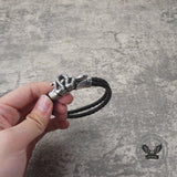 Punk Snake-Shaped Double-Layered Woven Leather Bracelet