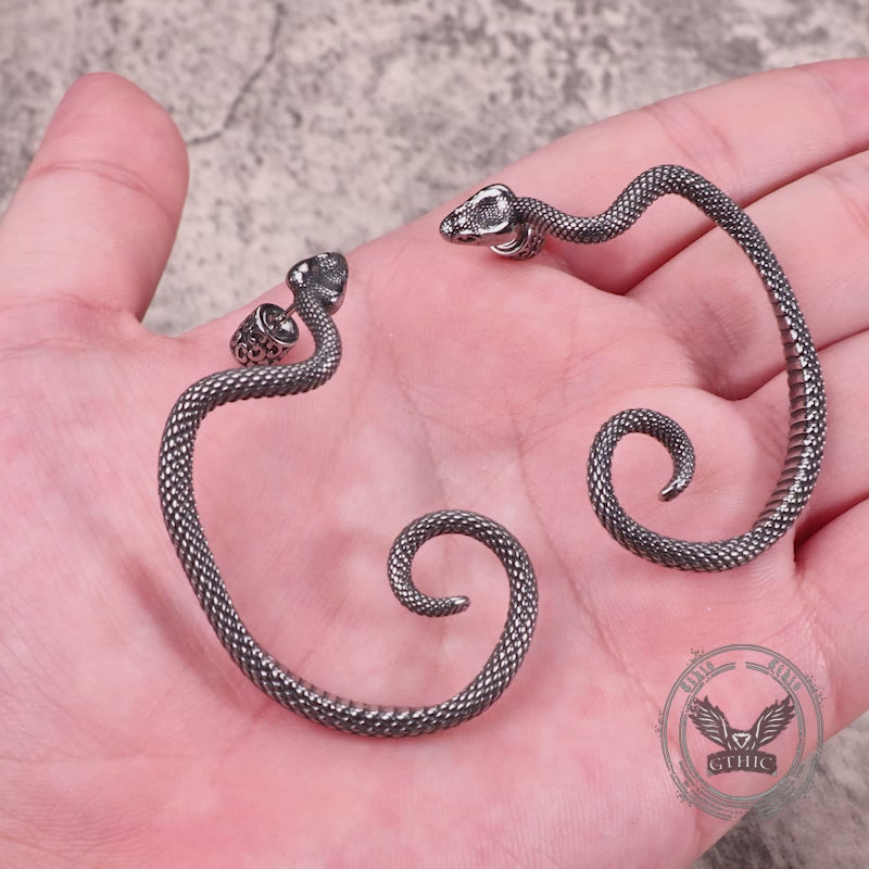 Gothic Snake Stainless Steel Stud Earrings