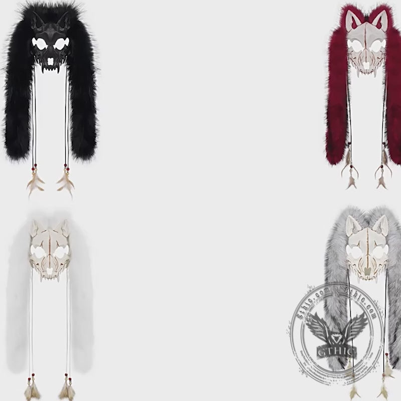 Gorro pasamontañas con máscara de esquí de punto Demon Horn