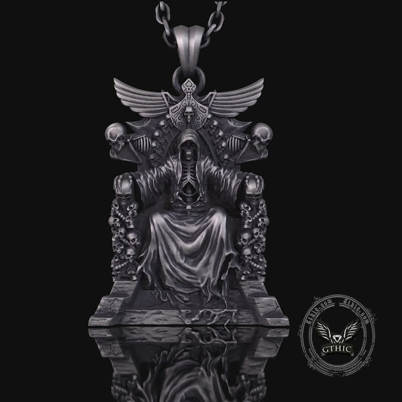 Death Regal Throne Sterling Silver Pendant