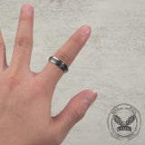 Olive Leaf Stainless Steel Spinner Ring