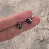 Punk Gem Eye Skull Stainless Steel Earrings