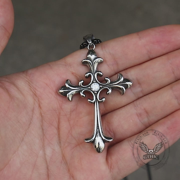 Gothic Cross Stainless Steel Pendant