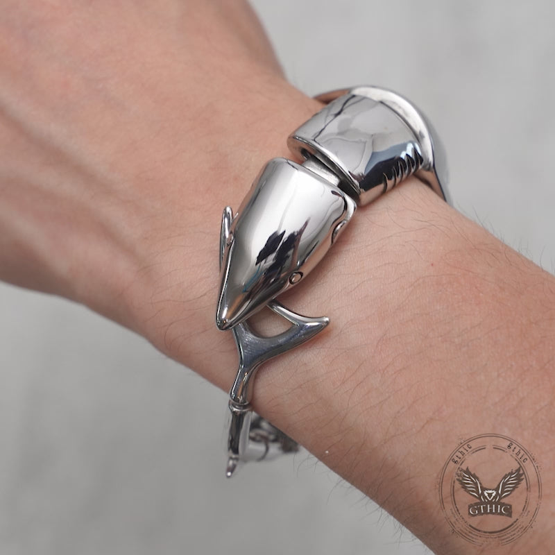 Great White Shark Stainless Steel Bracelet