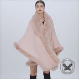 Fashion Plush Collar Loose Long Cape Shawl