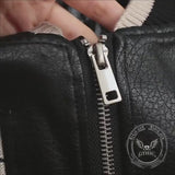 Fashion Angel Wing Statue Print PU Leather Jacket