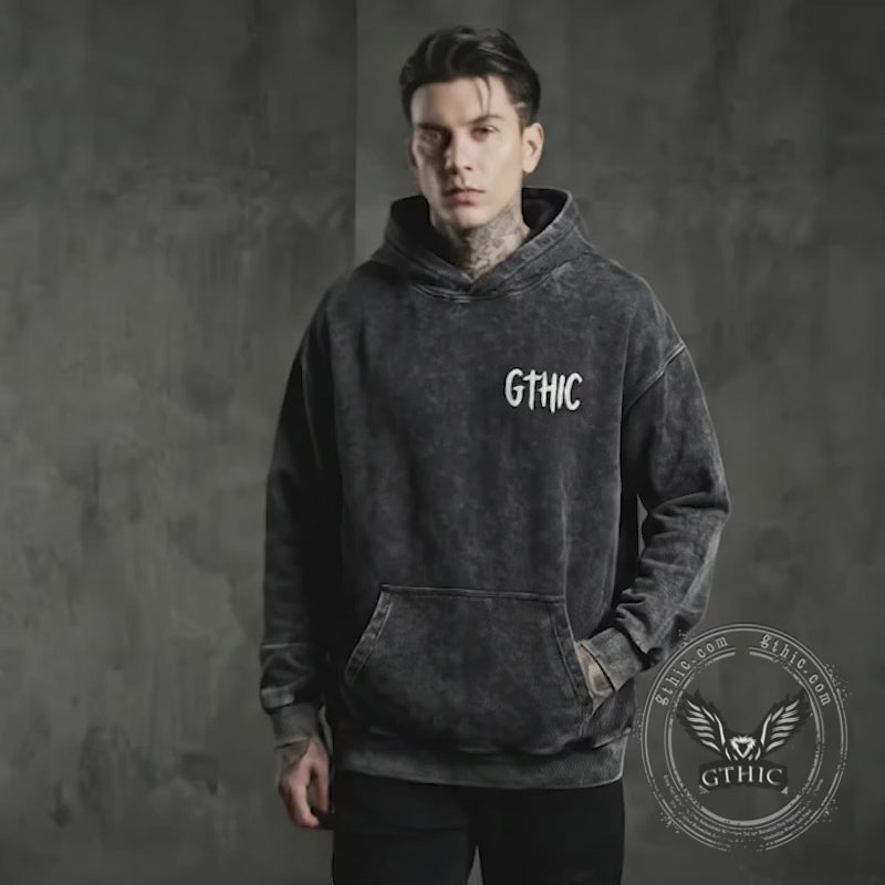 Skeleton Puppet Master Vintage Washed Gothic Hoodie | Gthic.com