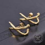 Simple Double-Layer Cross Stainless Steel Earrings