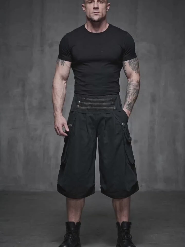 Y2K America Large Pockets Wide Leg Cargo Shorts