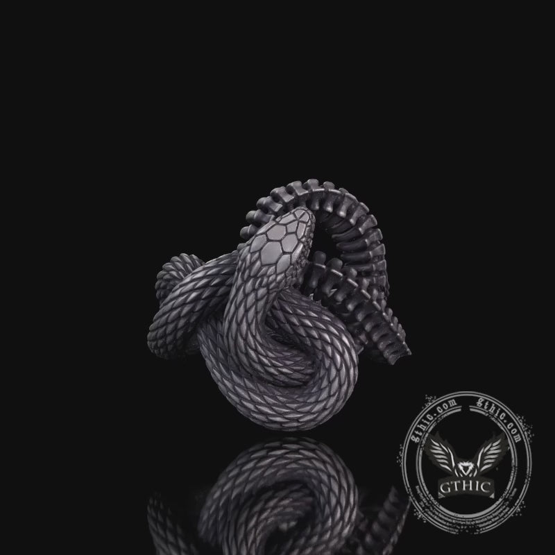 Vintage Coiled Snake Sterling Silver Animal Ring