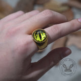Gold-Plated Dragon Eye Stainless Steel Ring