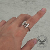 Simple Ancient Egyptian Ankh Cross Stainless Steel Ring