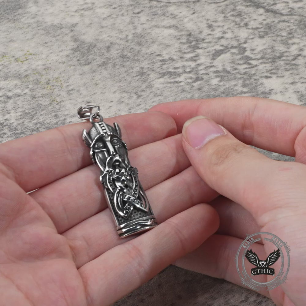 Viking Odin Portrait Warrior Stainless Steel Pendant