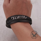 Vintage Octagonal Star Stainless Steel Leather Bracelet