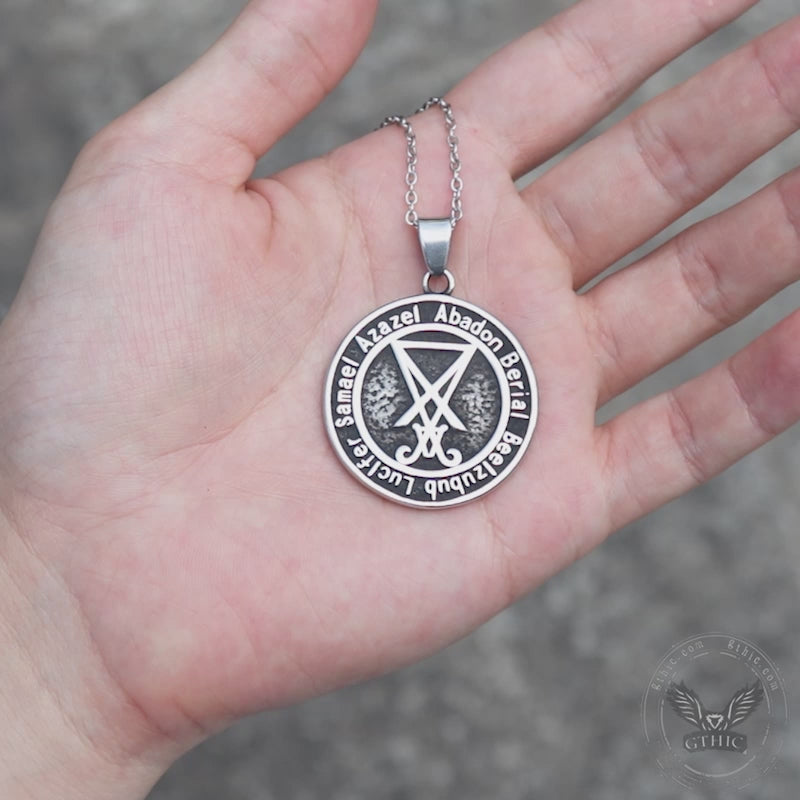 Sigil of Baphomet Stainless Steel Satan Pendant